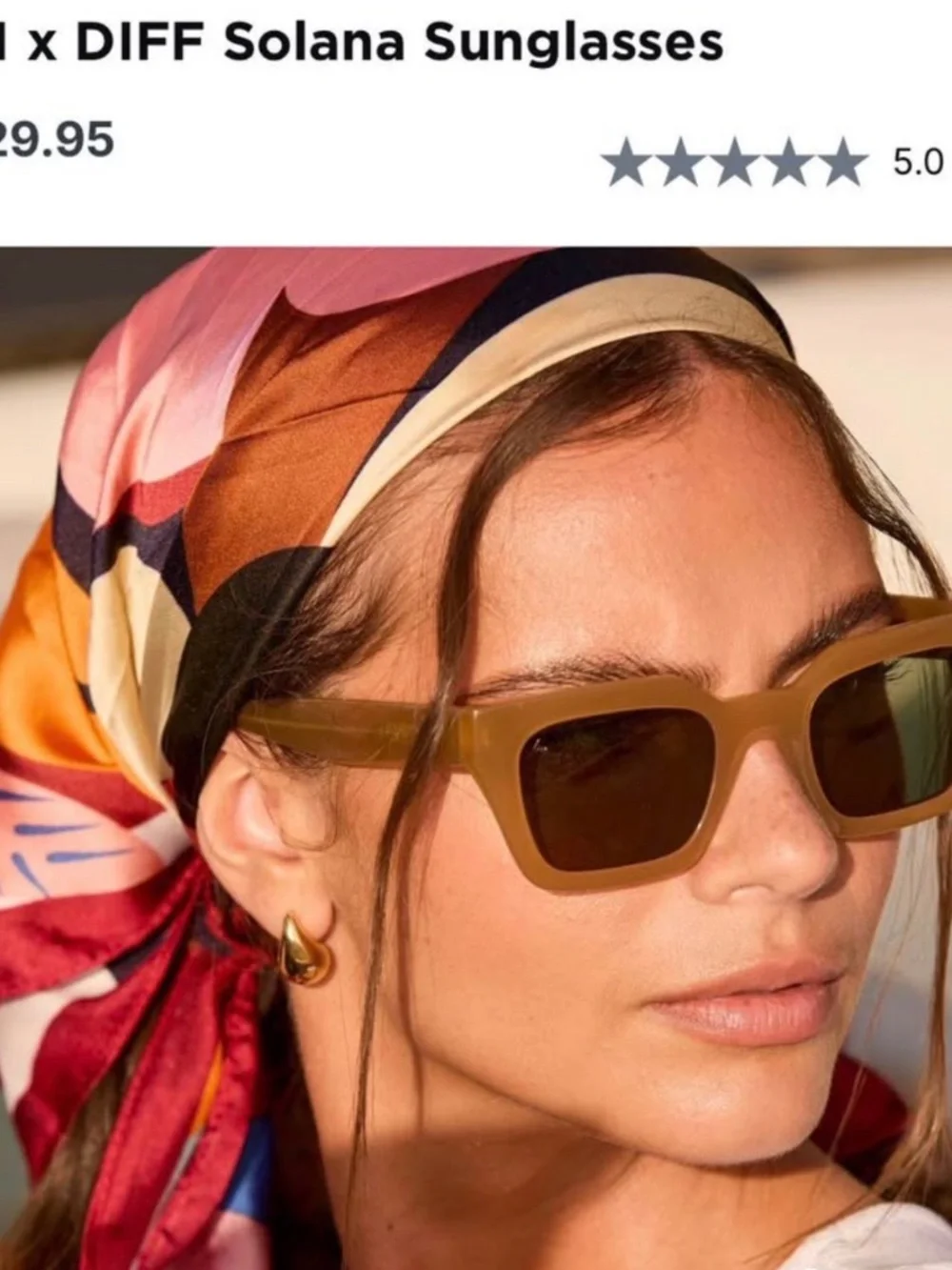 NEW Travis Mathew TM x DIFF Solana Sunglasses in Caramel, Reg. price $129.95